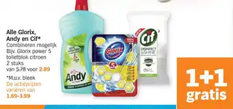 Albert Heijn Alle glorix, andy en cif aanbieding