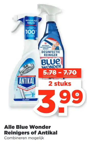 PLUS Alle Blue Wonder Reinigers of Antikal aanbieding