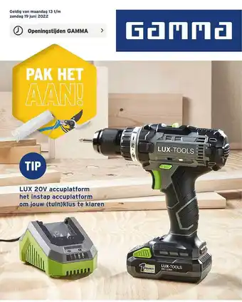 GAMMA Lux 20V Accuplatform aanbieding