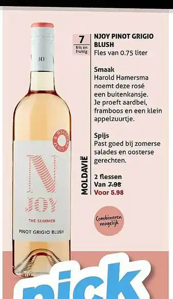 Hoogvliet Njoy Pinot Grigio Blush aanbieding