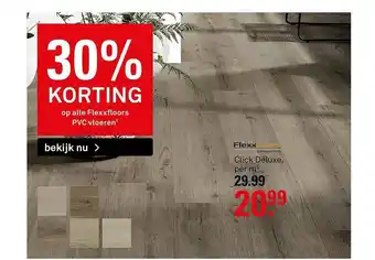 Karwei Flexxfloors Click Deluxe PVC Vloeren 30% Korting aanbieding