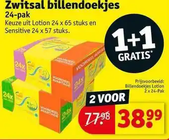 Kruidvat Zwitsal Billendoekjes 1+1 Gratis aanbieding