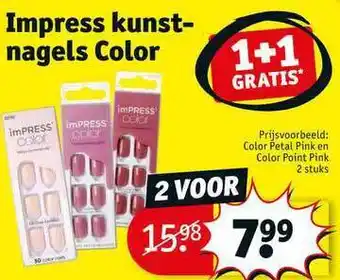 Kruidvat Impress Kunstnagels Color 1+1 Gratis aanbieding