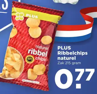 PLUS PLUS Ribbelchips naturel aanbieding