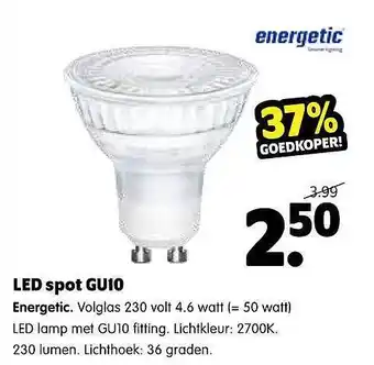 Plentyparts Led Spot GU10 Energetic aanbieding