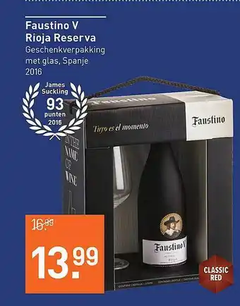 Gall & Gall Faustino V Rioja Reserva aanbieding