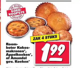 Nettorama Roomboter Kokosmakronen, Appelkoeken Of Amandel Gev. Koeken aanbieding