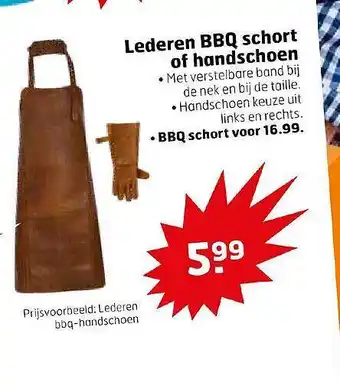 Trekpleister Lederen BBQ Schort Of Handschoen aanbieding