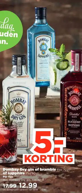 PLUS Bombay Dry gin of bramble of sapphire aanbieding