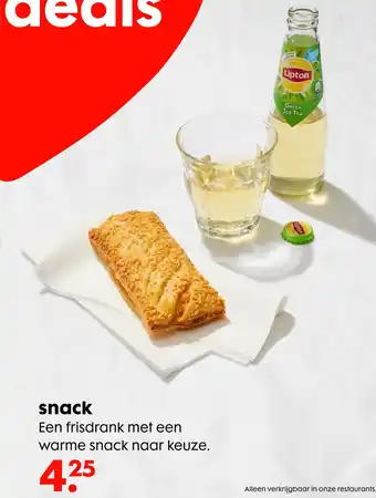 HEMA Een frisdrank met een warme snack naar keuze. aanbieding