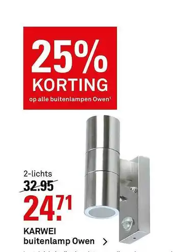 Karwei Karwei Buitenlamp Owen 25% Korting aanbieding