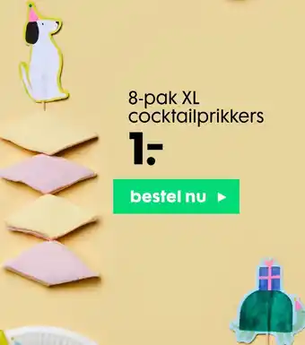 HEMA 8-pak XL cocktailprikkers aanbieding