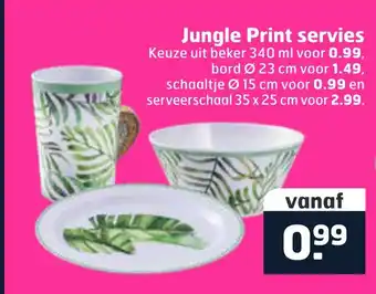 Trekpleister Jungle Print servies aanbieding