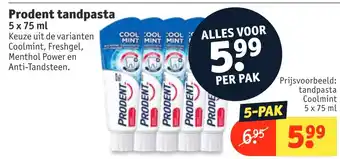 Kruidvat Prodent tandpasta 5 x 75 ml aanbieding