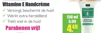 Gezond & Wel Vitamine e handcrème 150ml aanbieding