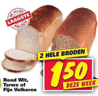 Nettorama Rond wit, tarwe of fijn volkoren aanbieding