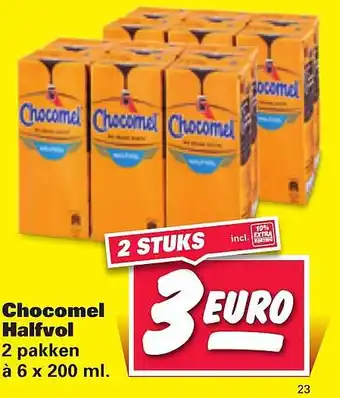 Nettorama Chocomel halfvol 2 pakken 6 x 200ml aanbieding