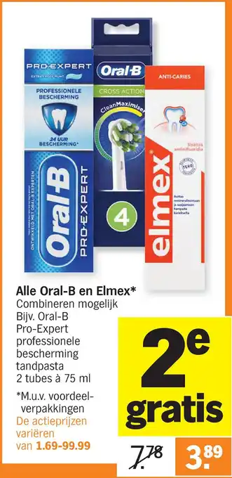 Albert Heijn Alle Oral-B en Elmex 75 ml aanbieding