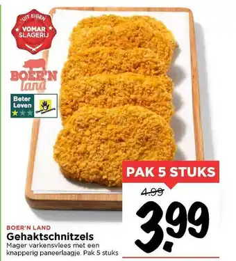 Vomar Voordeelmarkt Boer'n land gehaktschnitzels aanbieding