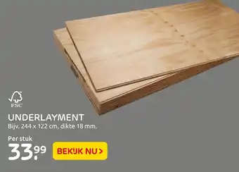 Praxis Underlayment bijv. 244 x 122 cm, dikte 18mm aanbieding