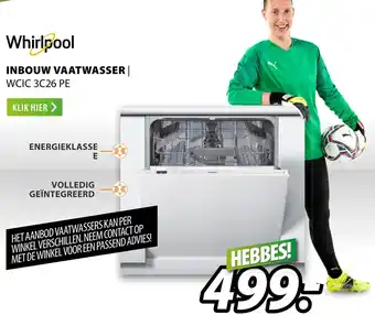 Expert Whirpool inbouw vaatwasser | ccic 3C26 pe aanbieding