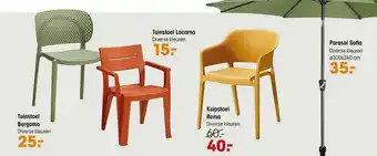 Kwantum Tuinstoel bergamo, tuinstoel locarno, kuipstoel roma of parasol sofia ø300x240 cm aanbieding