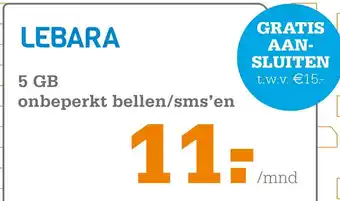 Telecombinatie 5 GB onbeperkt bellen/sms'en aanbieding