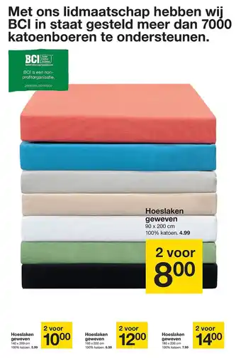 Zeeman Hoeslaken geweven aanbieding