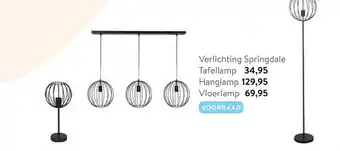 Profijt Meubel Verlichting springdale : Tafellamp, Hanglamp Of Vloerlamp aanbieding