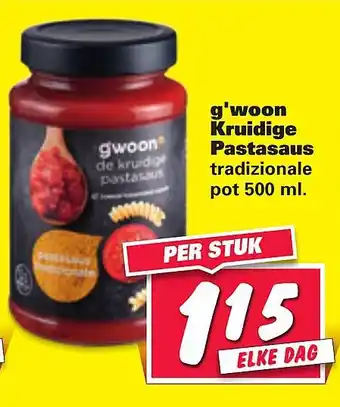 Nettorama G'woon kruidige pastasaus tradizionale pot 500 ml aanbieding