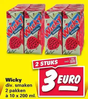 Nettorama Wicky div. snaken 2 pakken 10 x 200 ml aanbieding