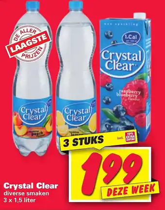 Nettorama Crystal clear diverse smaken 3 x 1,5 liter aanbieding