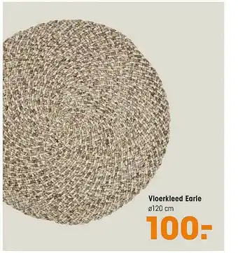 Kwantum Vloerkleed eerle ø120 cm aanbieding