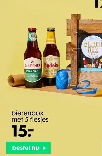 HEMA bierenbox met 5 flesjes aanbieding