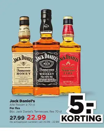 PLUS Jack Daniel's 5.- Korting aanbieding