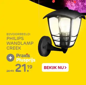 Praxis Philips Wandlamp Creek aanbieding