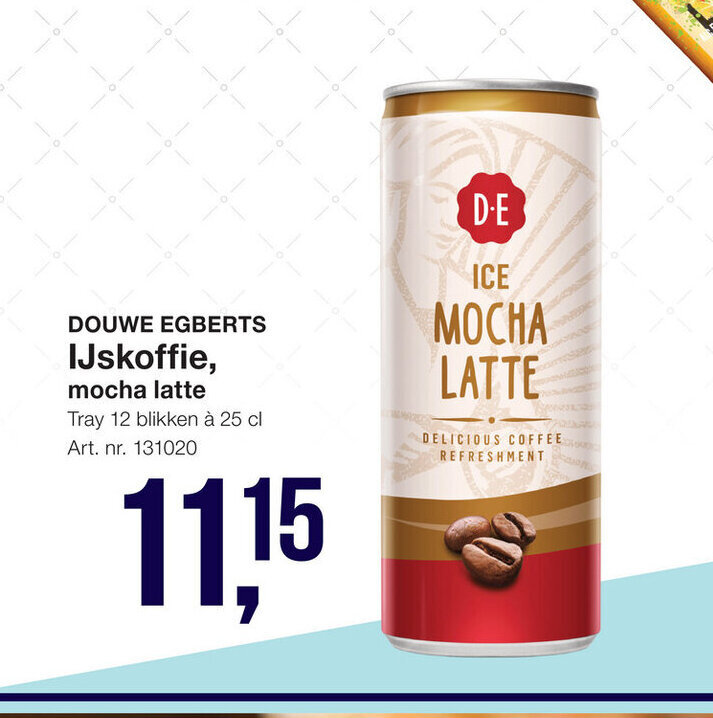 Douwe egberts IJskoffie, mocha latte Tray 12 blikken a 25 cl aanbieding