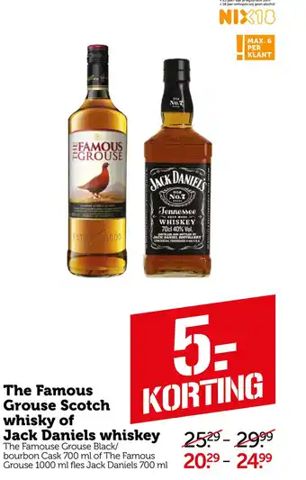 Coop The Famous Grouse Scotch whisky of Jack Daniels whiskey The Famouse Grouse Rlack/ aanbieding