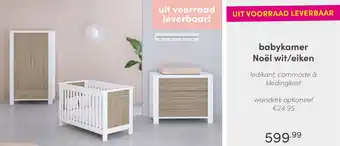 Baby & Tiener babykamer Noël wit/eiken aanbieding