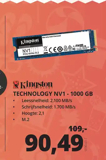 Paradigit Kingston Technology NV1-1000 GB aanbieding