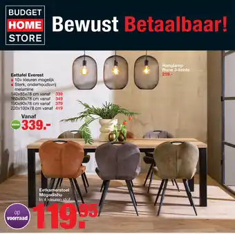 Budget Home Store Eettafel Everest 140 x 85 x 78 cm aanbieding