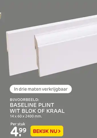 Praxis Baseline Plint Wit Blok Of Kraal aanbieding