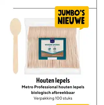 Jumbo Houten lepels Verpakking 100 stuks aanbieding