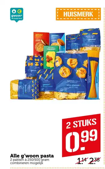 Coop Alle g'woon pasta aanbieding