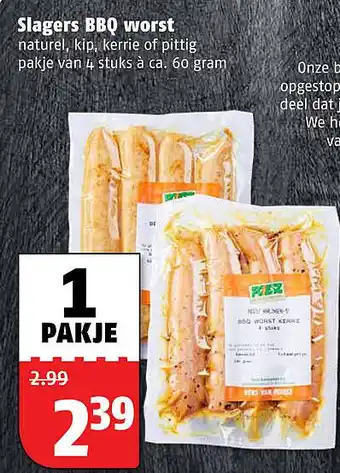 Poiesz Slagers BBQ worst aanbieding