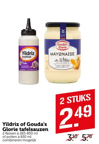 Coop Yildriz of Gouda's Glorie tafelsauzen aanbieding