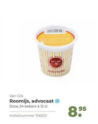 Bidfood Van Gils Roomijs, advocaat 12 cl aanbieding