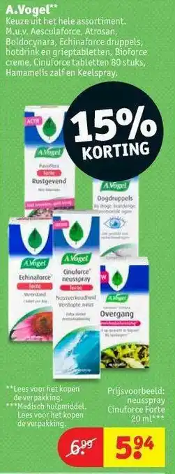 Kruidvat A.Vogel 15% Korting aanbieding