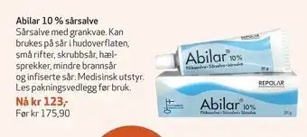 Apotek 1 Abilar 10 % sårsalve tilbud