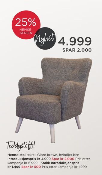 Møbelringen Hemse stol tilbud